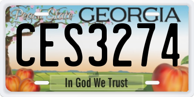 GA license plate CES3274