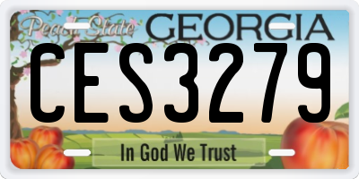 GA license plate CES3279