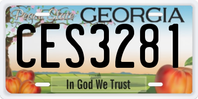 GA license plate CES3281