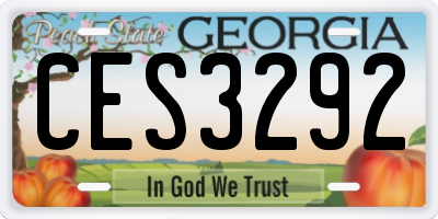 GA license plate CES3292