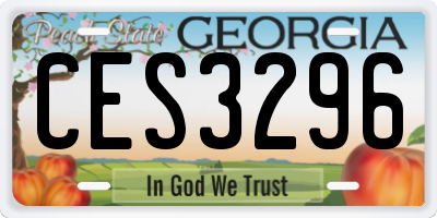 GA license plate CES3296