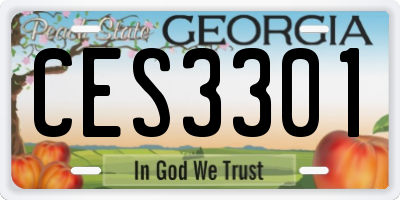GA license plate CES3301