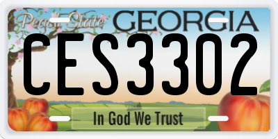 GA license plate CES3302