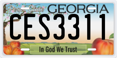 GA license plate CES3311