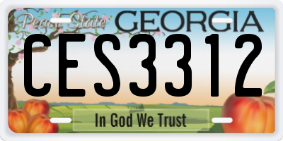 GA license plate CES3312