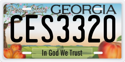 GA license plate CES3320
