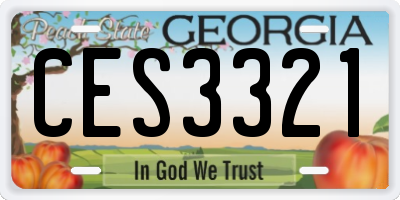 GA license plate CES3321
