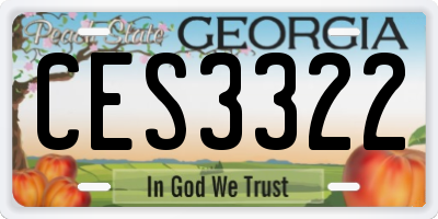 GA license plate CES3322