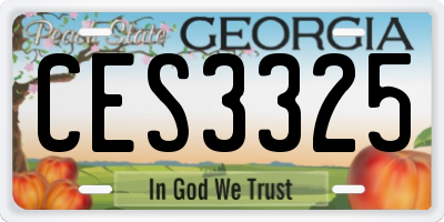 GA license plate CES3325