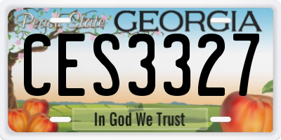 GA license plate CES3327