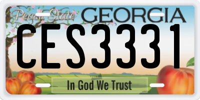 GA license plate CES3331