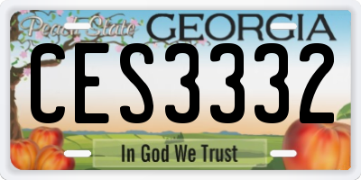 GA license plate CES3332