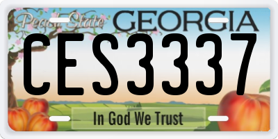 GA license plate CES3337