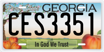 GA license plate CES3351