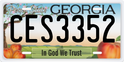 GA license plate CES3352