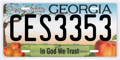 GA license plate CES3353