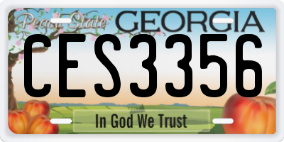 GA license plate CES3356