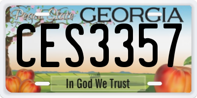 GA license plate CES3357