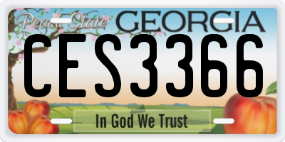 GA license plate CES3366