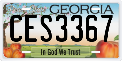 GA license plate CES3367