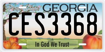 GA license plate CES3368