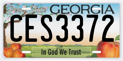GA license plate CES3372