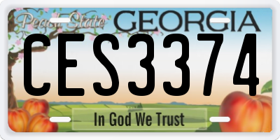 GA license plate CES3374