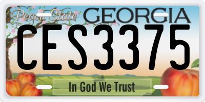 GA license plate CES3375