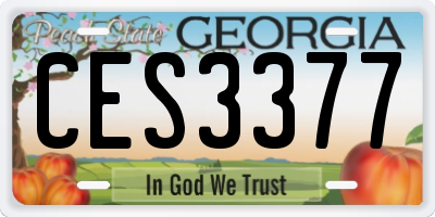 GA license plate CES3377