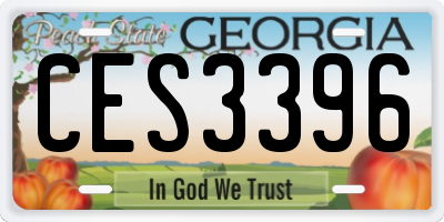 GA license plate CES3396