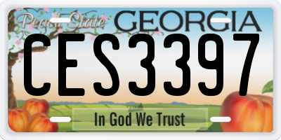 GA license plate CES3397