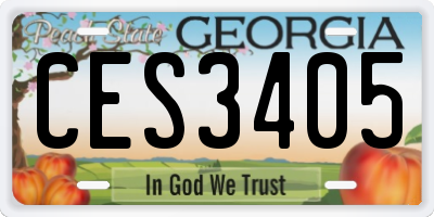 GA license plate CES3405