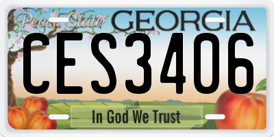 GA license plate CES3406