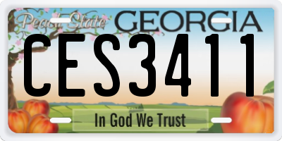 GA license plate CES3411