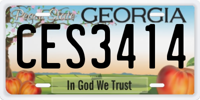 GA license plate CES3414