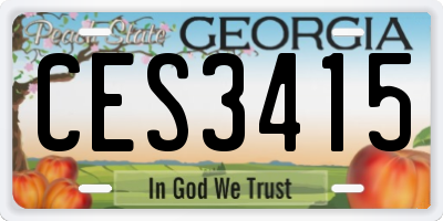 GA license plate CES3415