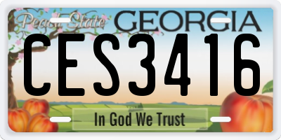GA license plate CES3416