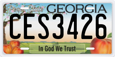 GA license plate CES3426