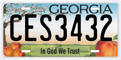 GA license plate CES3432