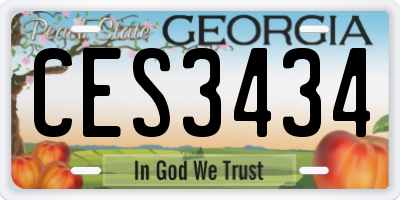 GA license plate CES3434
