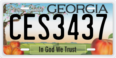 GA license plate CES3437