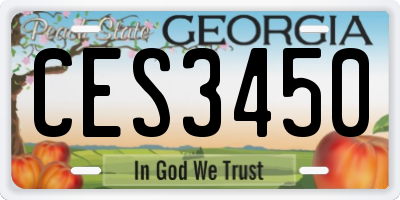 GA license plate CES3450