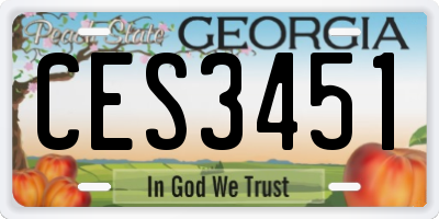 GA license plate CES3451