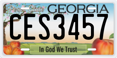 GA license plate CES3457
