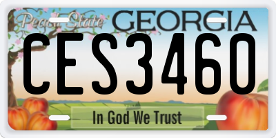 GA license plate CES3460