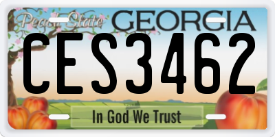 GA license plate CES3462