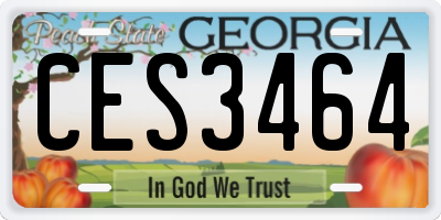 GA license plate CES3464