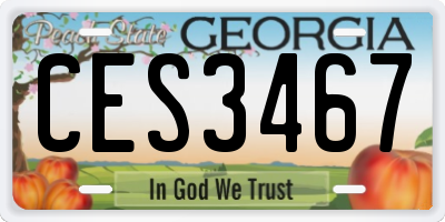 GA license plate CES3467