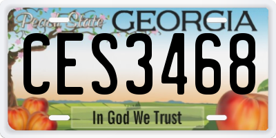GA license plate CES3468