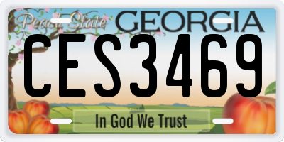 GA license plate CES3469